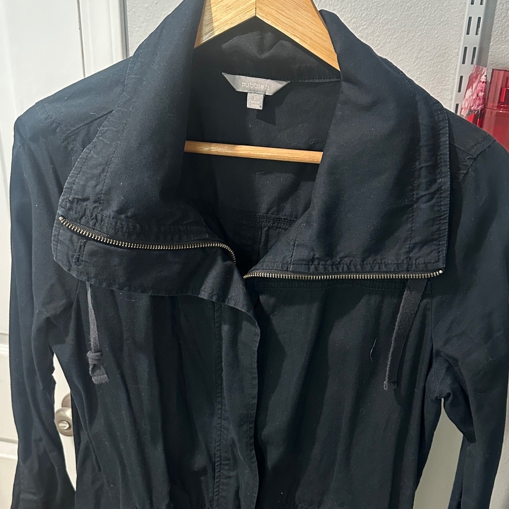 Rubbish Black Utility Zip-Front Jacket